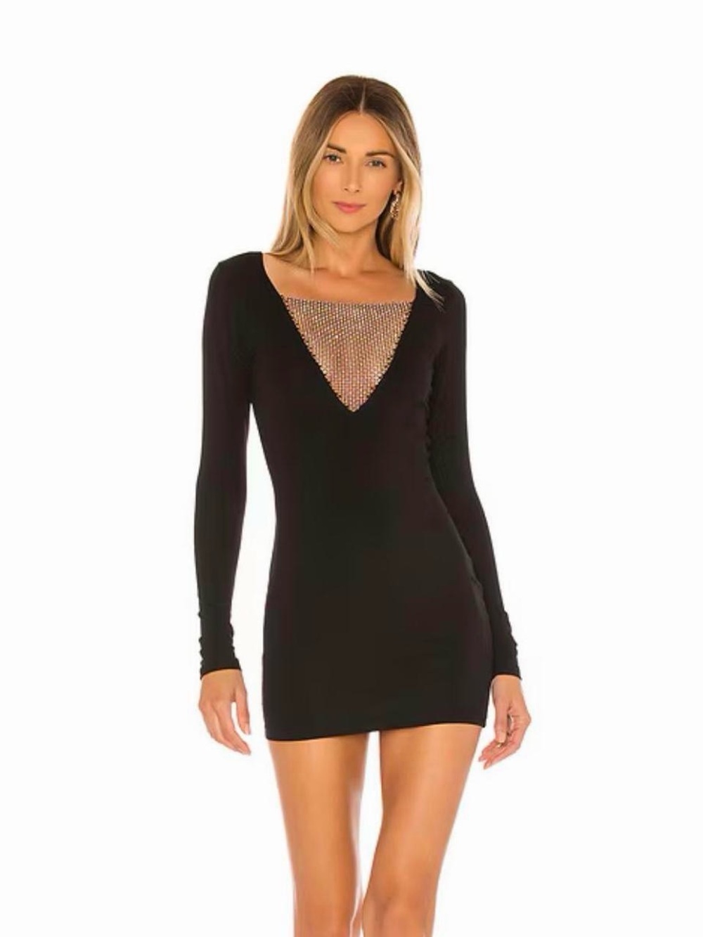Revolve Superdown black long sleeve bodycon mini dress